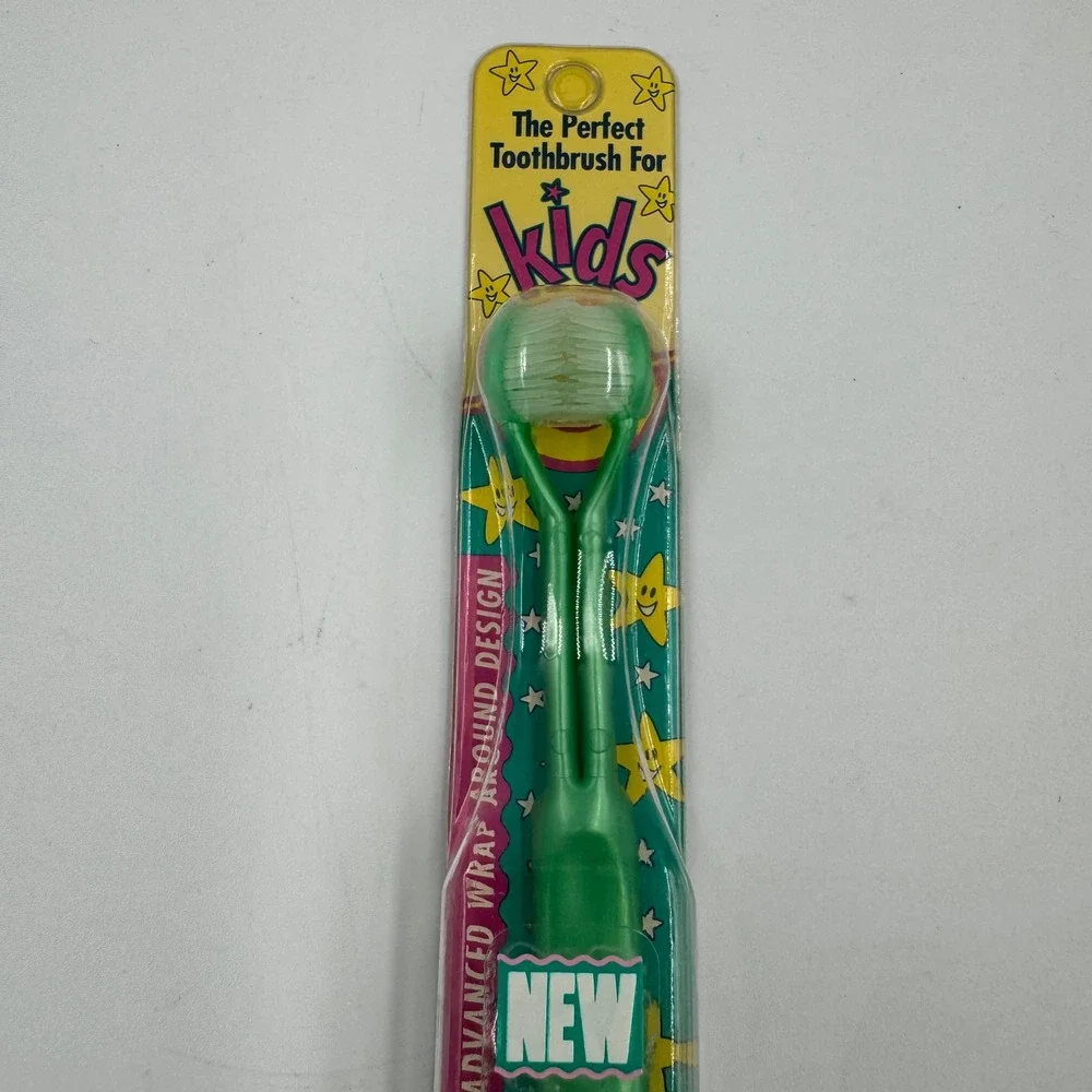DenTrust‎ Kids Toothbrush Plus Green Vintage 1993 Wrap Around Design
